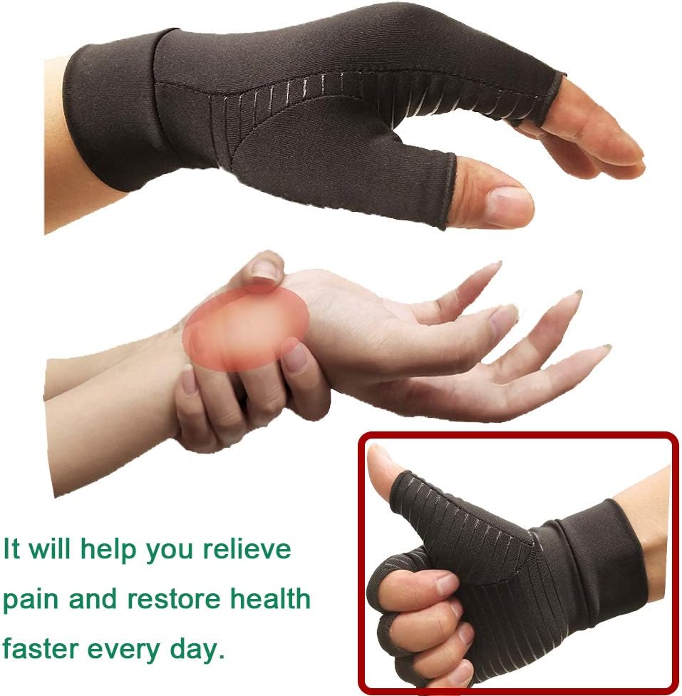 Copper Arthritis Gloves Women and Men -Compression Gloves for Women-Rheumatoid,Arthritis,Swelling and Tendonitis Pain Relief(1 Pair) (M): Health & Personal Care