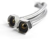 Xcel Home 2X 1/2 BSP 300mm Flexible Connectors Pair Stainless Steel Water Safe view 3