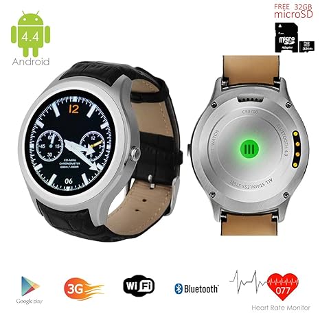 Indigi® Android 4.4 SmartWatch 3 G + WiFi Google Play Store ...