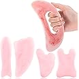 Treela 5 Pcs Gua Sha Facial Tools Set and 1 Pcs Body Gua Sha Massage Tool with Handle for Face Back Neck Leg Body Scraping Massage Board Guasha Comb(Jade, Resin,Pink)