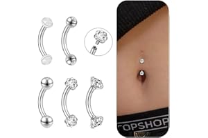 6ixGosh 14G Small Belly Button Rings for Women 316L Stainless Steel Tiny Internally Threaded Navel Rings Rook Piercing Jewelr