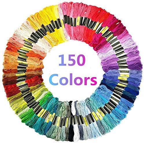 FILWO Embroidery Threads 150 Skeins Pack, Embroidery Tools Colour Floss Cross Stitch Threads Craft Thread Sewing Friendship Bracelets Thread for DIY Crafts