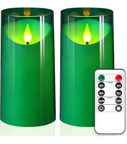 Adoria Blue Flameless Candles Set Of 2 - Real Wax LED Candles With 3D Flame & Ocean Scent