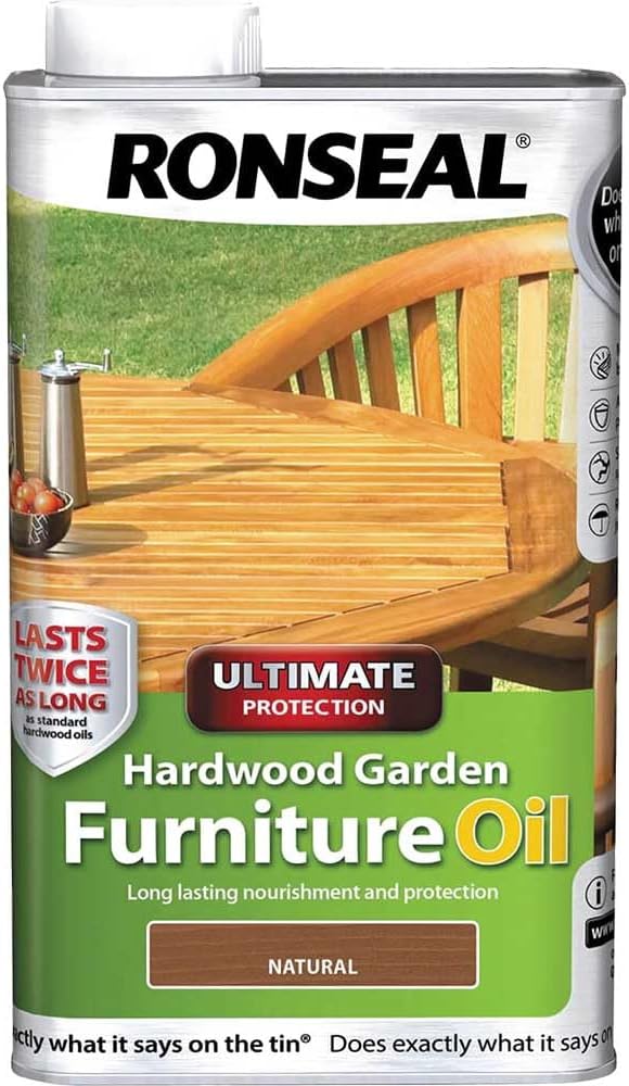 Ronseal Ultimate Protection Hardwood Garden Furniture Oil Natural 1L