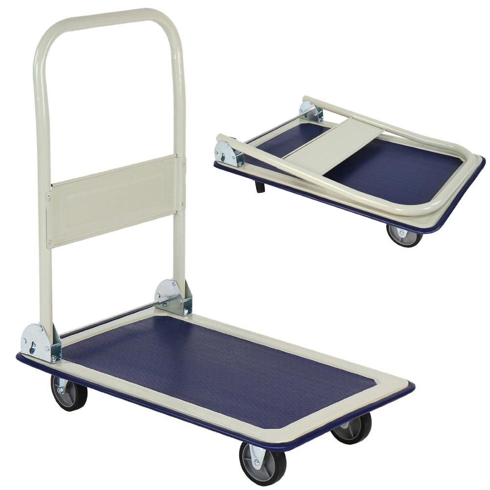 Vigor Carrello Con Pianale A 4 Ruote Con Manico Pieghevole - copertina
