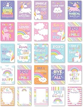 25 Unicorn School Lunch Box Notes For Kids Inspirational Motivational Cards Boys Girls From Mom Encouraging Student Children Teens Thinking Of You Positive Affirmation Encouragement Lol Fun Love Amazon Co Uk Office Products