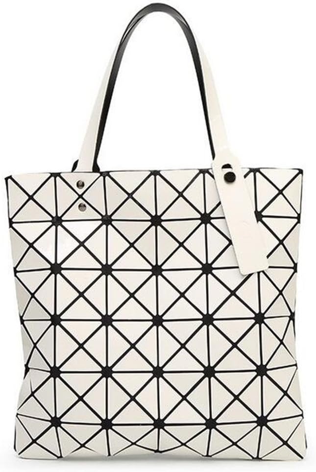 Handbags Bao Bao Laser Geometric Diamond Shape Silica Gel Sliver Paint Patchwork Tote Women Shoulder Bag Baobao White one Size