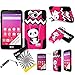 3 items Combo: ITUFFY(TM) LCD Screen Protector Film + Stylus Pen + 2 tone Design Dual Layer KickStand Tuff Impact Armor Hybrid Soft Rubber Silicone Cover Hard Snap On Plastic Case for MetroPCS, Virgin Mobile LG F60 LG TRIBUTE LS660 (4.5