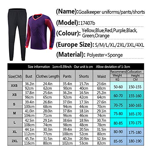 Shinestone Men's Goalkeeper Armor BodyShield Padded Jersey with Sponge Protector for Football Baseball,etc (Green, Medium)