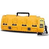 DCB104 4 Port Multi Rapid Charger Compatible with Dewalt 12V, 20V, and 20V/60V MAX Batteries DCB606 DCB609 DCB208 DCB206 DCB204 DCB203 DCB201 DCB200, Compatible with Dewalt Charger Station DCB104