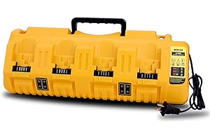 KEKEPOWTOBAT DCB104 4 Port Multi Rapid Charger Compatible with Dewalt 12V, 20V, and 20V/60V MAX Batteries DCB606 DCB609 DCB208 DCB206 DCB204 DCB203 DCB201 DCB200, Compatible with Dewalt Charger Station DCB104