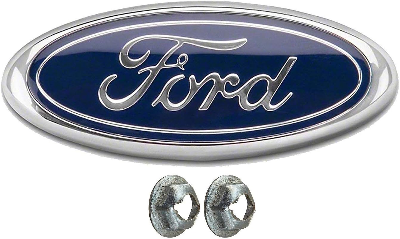Achoc Dark Blue Emblem with 2 Nuts ,Oval 9"X3.5", Front Grill Badge Name Plate for Ford F150 2005-14 Also Fits 05-07 F250 F350 11-14 Edge 11-16 Explorer 06-11 Ranger