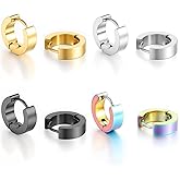 Stainless Steel Hoop Earrings for Men Women, Hoop Earrings Ear Piercings Minimalist Earring Gold/Silver/Black 13mm Small Round Earring