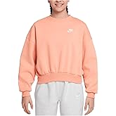 Nike girls Club Fleece Boxy Crew-neck Sweatshirt (Big Kid)