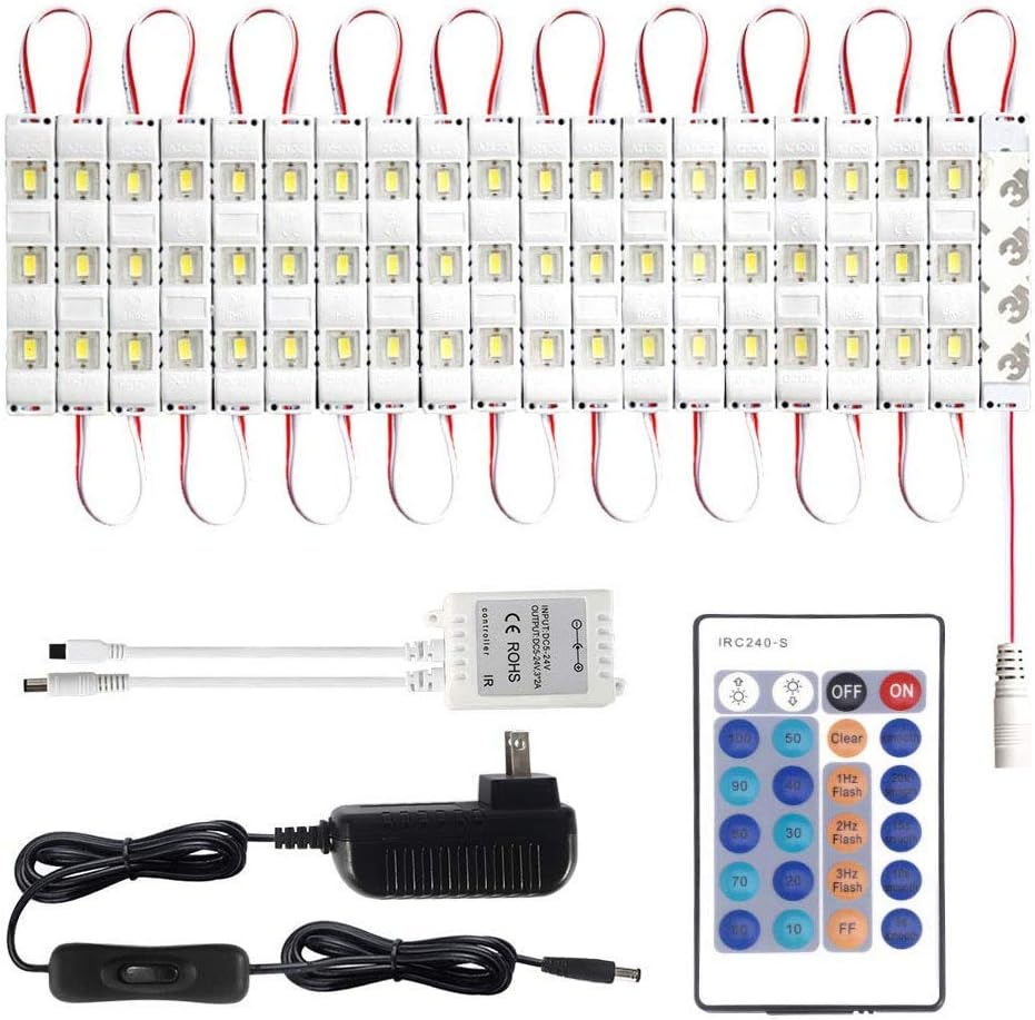 LUNSY Under Cabinet Lighting Plug in, Soft Warm White 10ft 60leds, 2400lm Closet Kitchen Counter LED Light with Brightness Dimmer, 3000K