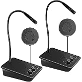 Daytech Window Speaker System 2 Way Intercom Communication Microphone Intercom Anti-Interference for Bank Restaurant Business Government Office Hospital with Volume Control (2 Pack)