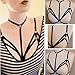 VESNIBA Alluring Women Harness Bra Elastic Cage Bra Strappy Hollow Out Bra Bustier (M, Black)