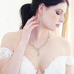 BriLove Women's Wedding Jewelry Leaf Cluster Flower