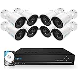 Reolink 16CH 5MP PoE Home Security Camera System, 8 x Wired 5MP Outdoor PoE IP Cameras, 5MP 16 Channel NVR Security System w/ 3TB HDD for 7/24 Recording Super HD RLK16-410B8-5MP