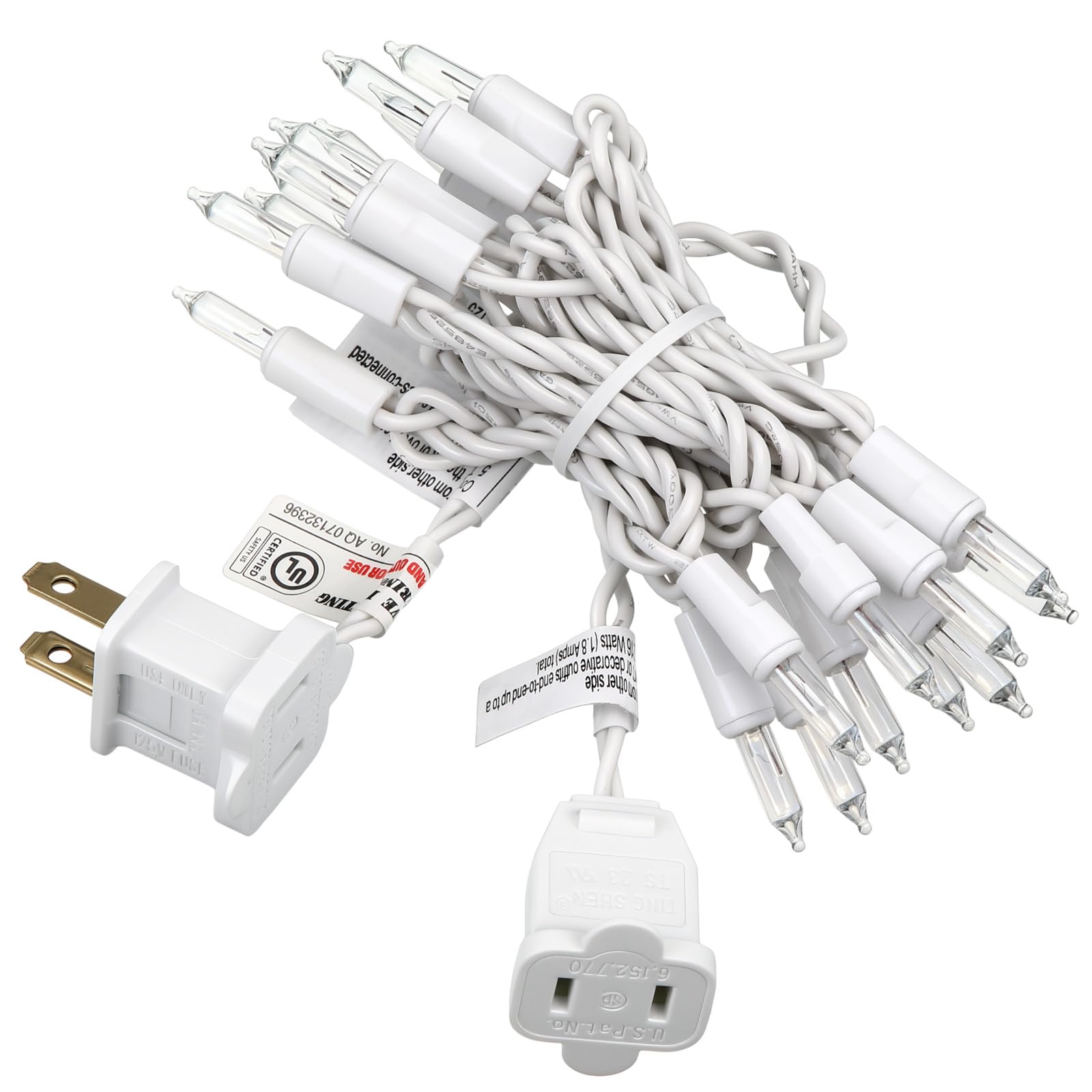 Photo 1 of Aurelema Mini Christmas Lights String Warm White Vintage Short Strand String Lights, Clear Bulbs Wire Fit Light up Christmas Decorations(20 Bulbs Connectable,5ft,White)