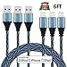 Xcords iPhone Charger Cable, 6FT Extra Long Lightning Cable,Braided Charging Cord for iPhone X 8 8 Plus 7 7 Plus 6 6S 6 Plus 5S SE iPod iPad Mini Air Pro--Blue