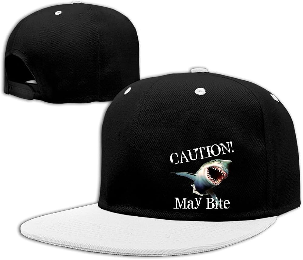Kooiico Men&women Funny Caution! May Bite With Scary Shark Tennis Caps Adjustable