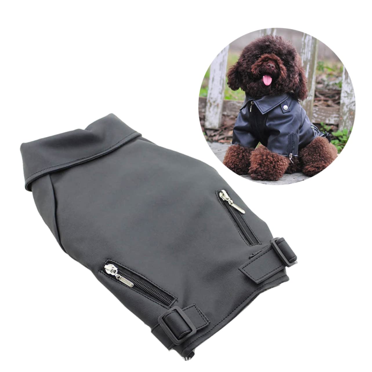Warm Coat Dog Cots Grease Leather Jacket Biker Dog Costume Leather Jacket for s Clothes Winter Coat Zip up Puppy Cot for s Dalma Zipper