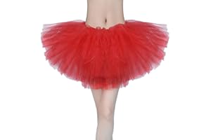 HEWASME Adult Tutu Tulle Skirts for Women,5 Layered Short Tutu,Ballet Cheerleading Girl Cute Skirts,for Cosplay Dance Party Costume