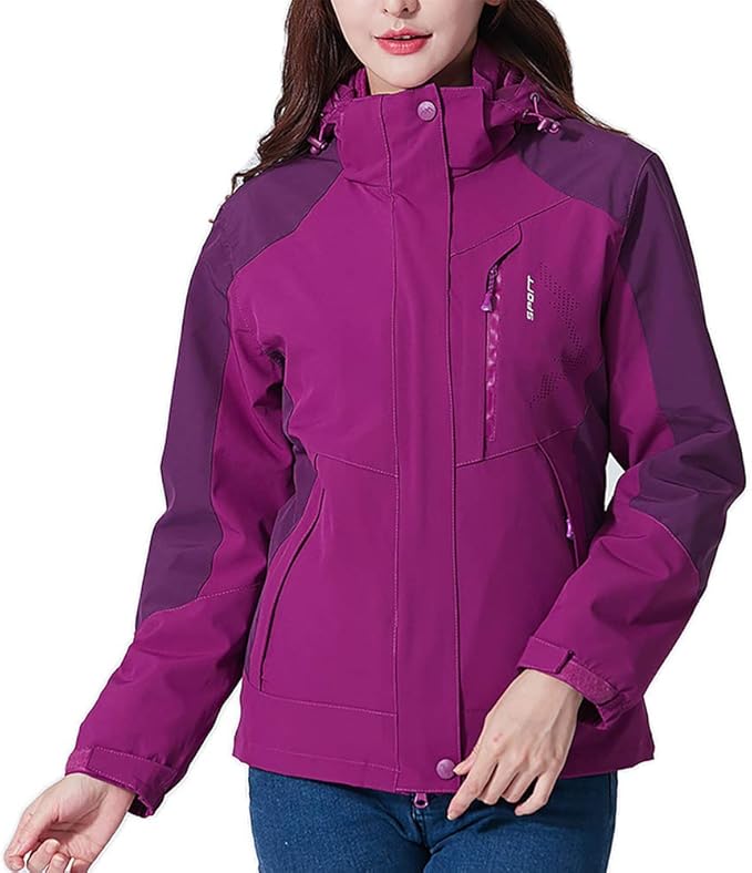 Womens 3in1 jacket Short waterproof Windproof Thicken Ladies Fleece