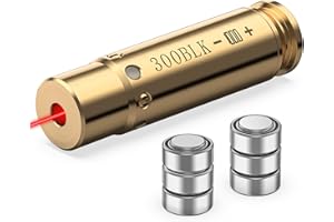 MidTen Red Bore Sight Laser 380AUTO/300BLK/.40/30-30WIN/.44 Cal/7MM Red Laser Boresighter Zeroing Bore Sighting Laser with 6pcs Batteries