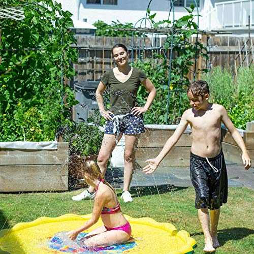 Candywe Splash Pad Kids Toys, 68" Sprinkle and Splash Play Mat Pad Toy for Children Infants Toddlers Boys Girls and Kids,Water Toys for Summer Fun Backyard Water Play Mat Outside Toys for Kids
