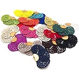 20 Pieces Faux Leather Fan Shaped Tassel Kit Pendant Charms Filigree Charms for Earring Necklace Jewelry Making Dreamcatcher Keychain Bag Charms DIY Craft Home Decor (Multi)