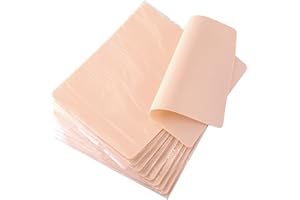 Blank Tattoo Skin, Gospire 10pcs 8x6in Double Sided Fake Eyebrow Tattoo Practice Skins for Beginners and Experienced Artists (Rubber Type)