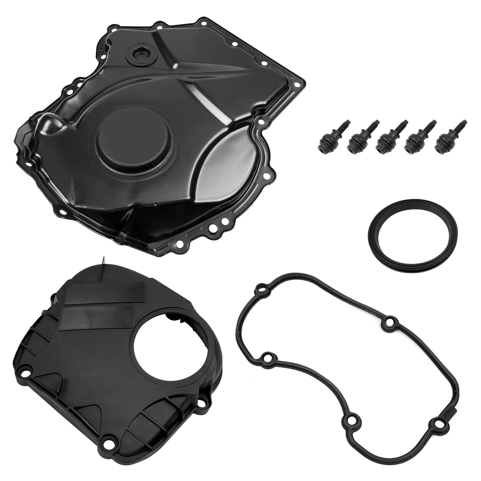 Photo 1 of GSTP Upper & Lower Engine Timing Chain Cover 2008-2014 Compatible with Audi VW EA888 Gen2 2.0T TSI TFSI A3 A4 A5 A6 Q5 TT Beetle CC EOS GTI Jetta Passat Replace 06H103269C 06H109210AG