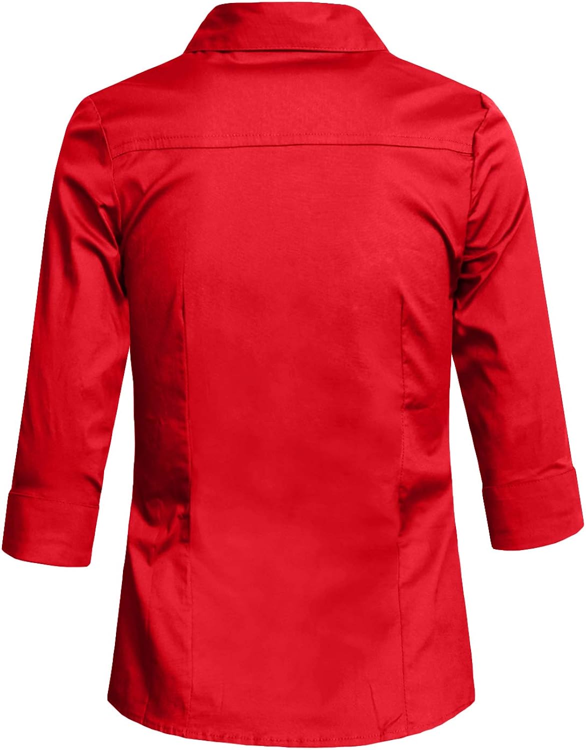 J. LOVNY Girl's Basic Casual Long Sleeve Roll Up Button Down Blouse Shirts: Clothing