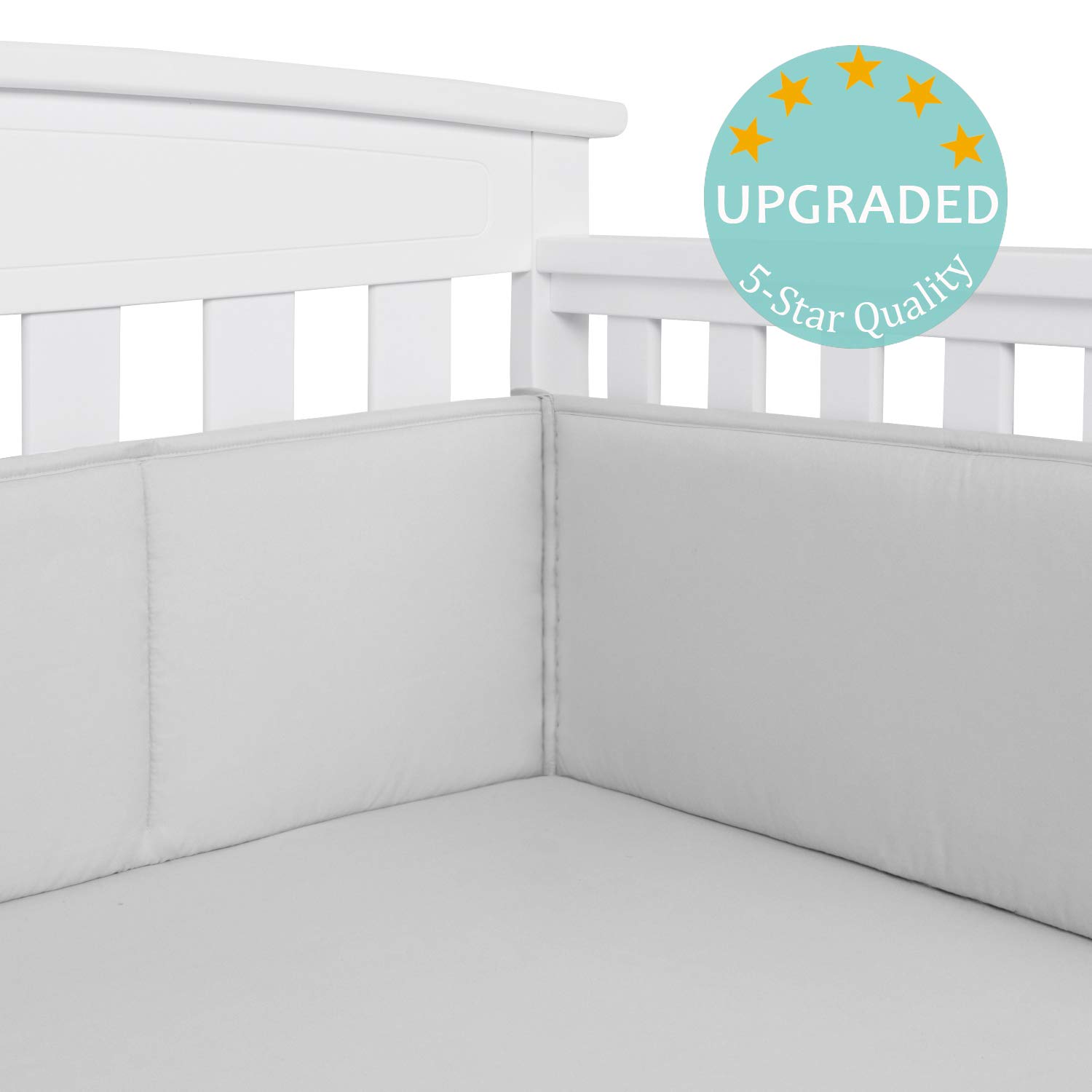 TILLYOU Baby Safe Crib Bumper Pads for Standard Cribs Machine Washable (Gray) eBay