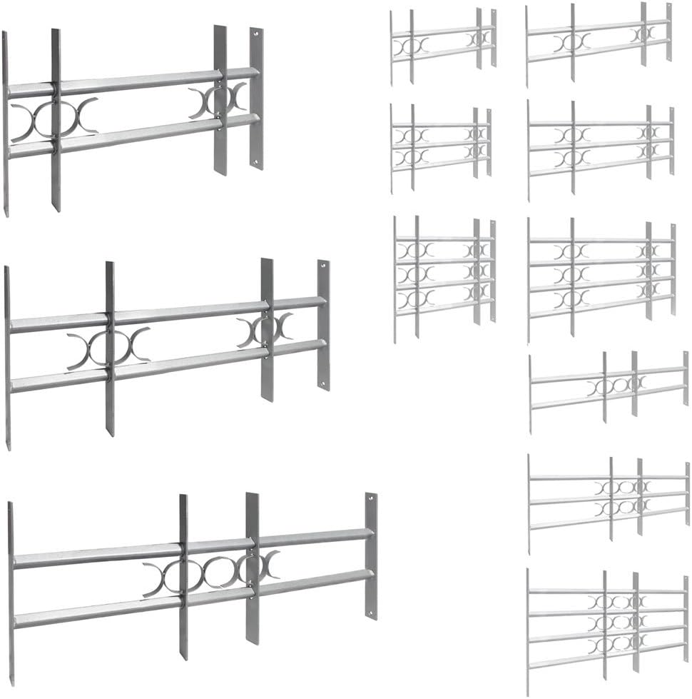 Pull-out Window Security Safety Grill Grille Home Protection Shed Bars Steel V2Aox, Size:30 x 50 - 65 cm