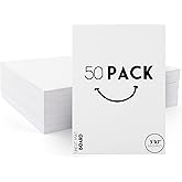 Golden State Art, 50 Pack 5x7 Uncut Photo Mat Matboard, White Backing Board for Frame, Picture, Print