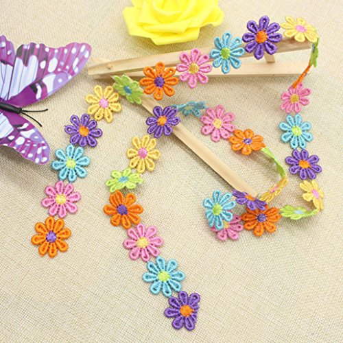 Botrong 2 Yards Sweet Lovely Sewing Fabric Lace Label Patches Satin Ribbon DIY Craft Decor