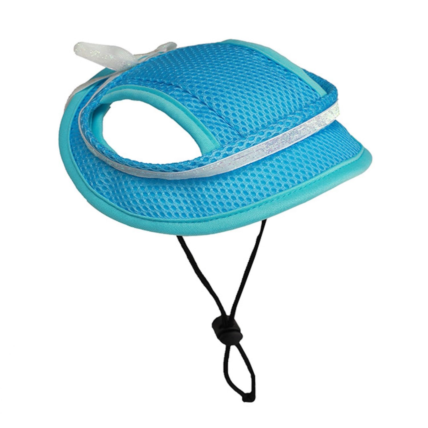 Lezevn Dog Baseball Cap Pet Outdoor Sun Protection Hat Adjustable Pet Baseball Hat Cap with Ear Holes Dog Sports Visor Hat (L, Blue)