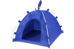 ttnight Waterproof Oxford Pets Houses Tent Dog Cat Playing Bed Portable Folding Mat (Blue)