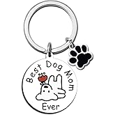 UYBEPU Dog Mom Gifts for Dog Lovers Best Dog Mom Ever Keychain Dog Themed Gifts for Women Dog Owner Gifts for Dog Mom Gag Gift for New Puppy Valentines Mother's Day Gift for Pet Dog Mama