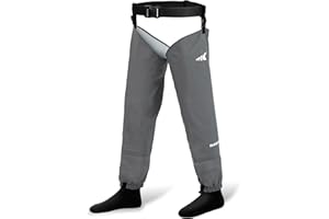KastKing RiverWalker Hip Waders, Breathable Waterproof Stockingfoot Hip Waders with 4mm Neoprene Booties, Fishing Waders