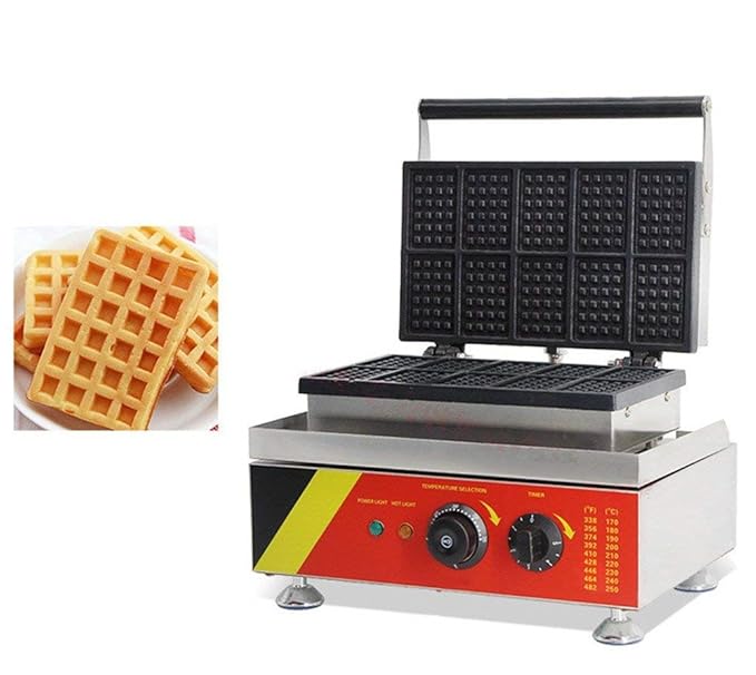 CGOLDENWALL NP533 10pcs Commercial Waffle Maker Electric