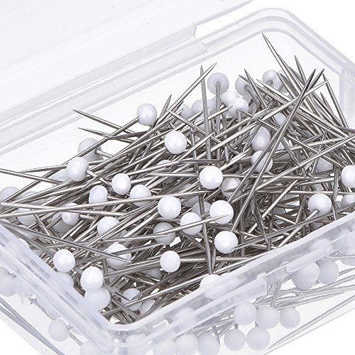 Outus White Glass Head Pins Boxed for Dressmaker, 250 