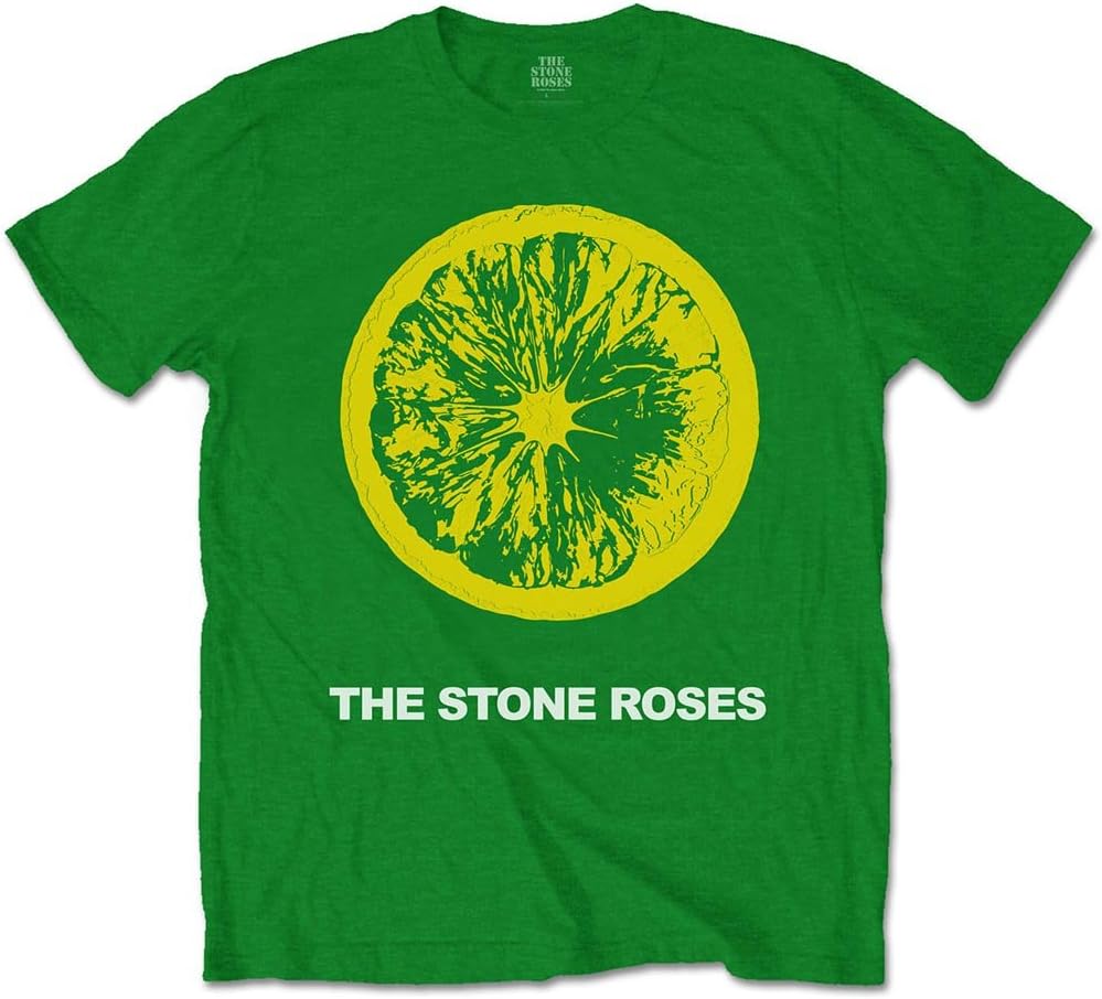 Stone Roses Official T Shirt The Classic Green Logo Lemon