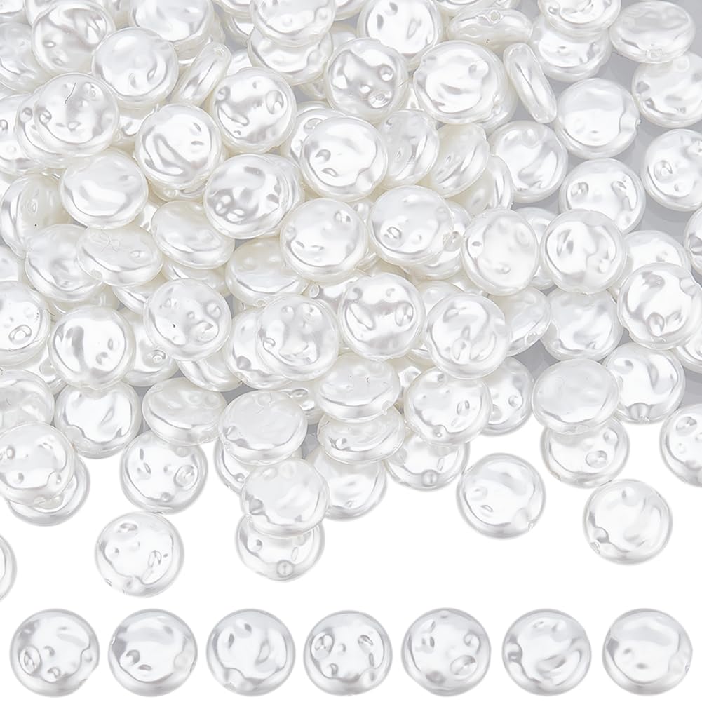 SUNNYCLUE 1 Box About 90Pcs Imitation Pearl Beads Bulk Plastic Pearl Bead Snow White Irregular Large Baroque Loose Pearls for jewellery Making Beads Assortments DIY Crafts Necklace Bracelet Earring