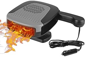 WAMTHUS Portable Car Heater, 12V 150W Car Fan with Air Purification 2 in 1 Fast Heating & Cooling Function Plug in Cigarette Lighter Car Defroster(Grey)