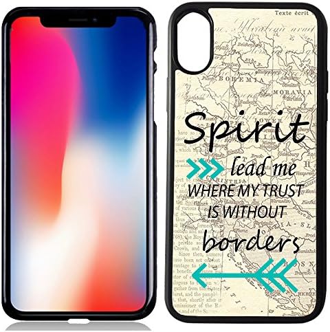 Spirit Lead me Where My Trust is Without Border- Arrows- Bible Verse- Scripture -iPhone X Case/iPhone 10 Case - Designer Plastic Snap On Case