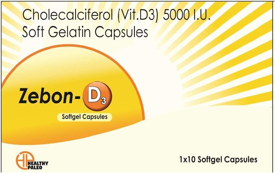 Zephon Vitamin D3 5000Iu - 30 Softgel Capsules